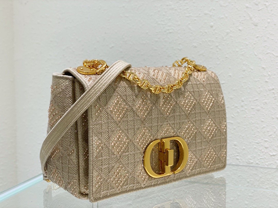 Christian Dior Medium Dior Caro Bag Yellow, For Women, Women’s Handbags 27.5cm/10.8in CD