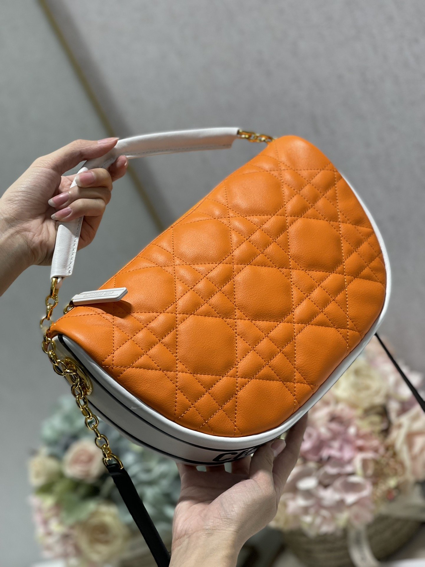 Christian Dior Medium Dior Vibe Hobo Bag, Orange, For Women Women’s Handbags, Crossbody Bags, 30cm CD