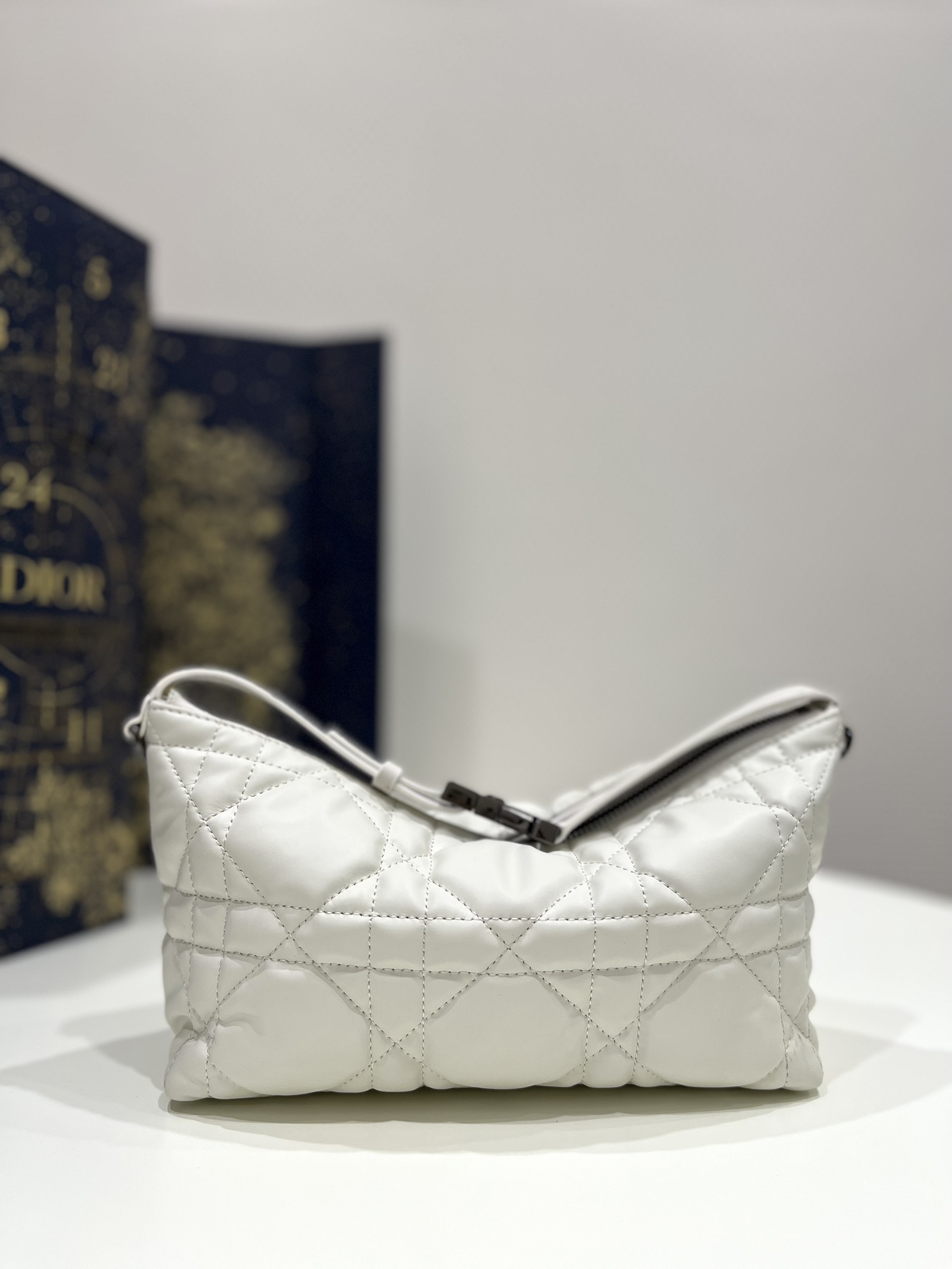 Christian Dior Medium Diortravel Nomad Pouch Black/White For Women 8.5in/ 22cmBMIG_