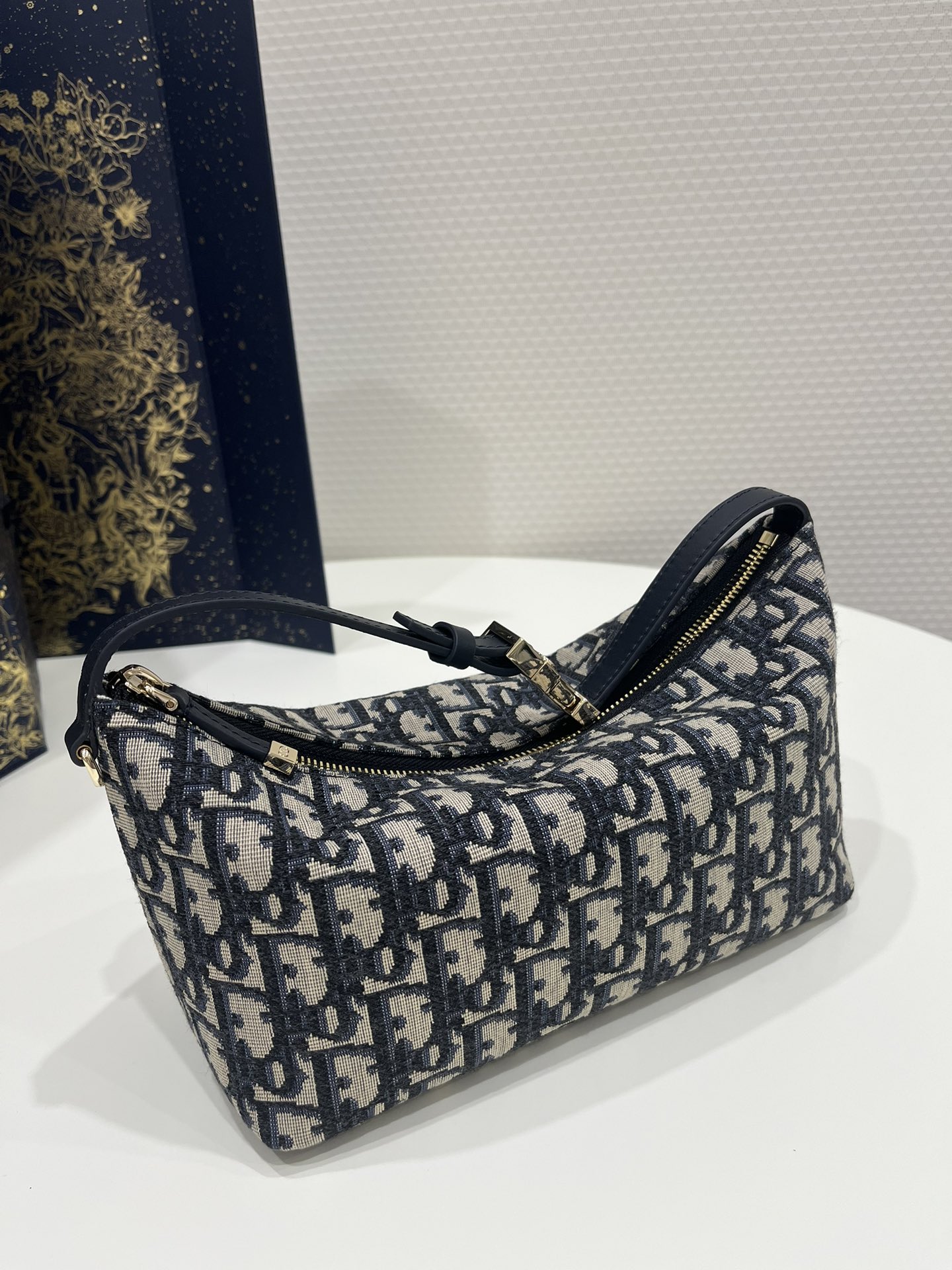 Christian Dior Medium Diortravel Nomad Pouch Blue For Women 8.5in/ 22cmOTZQ_
