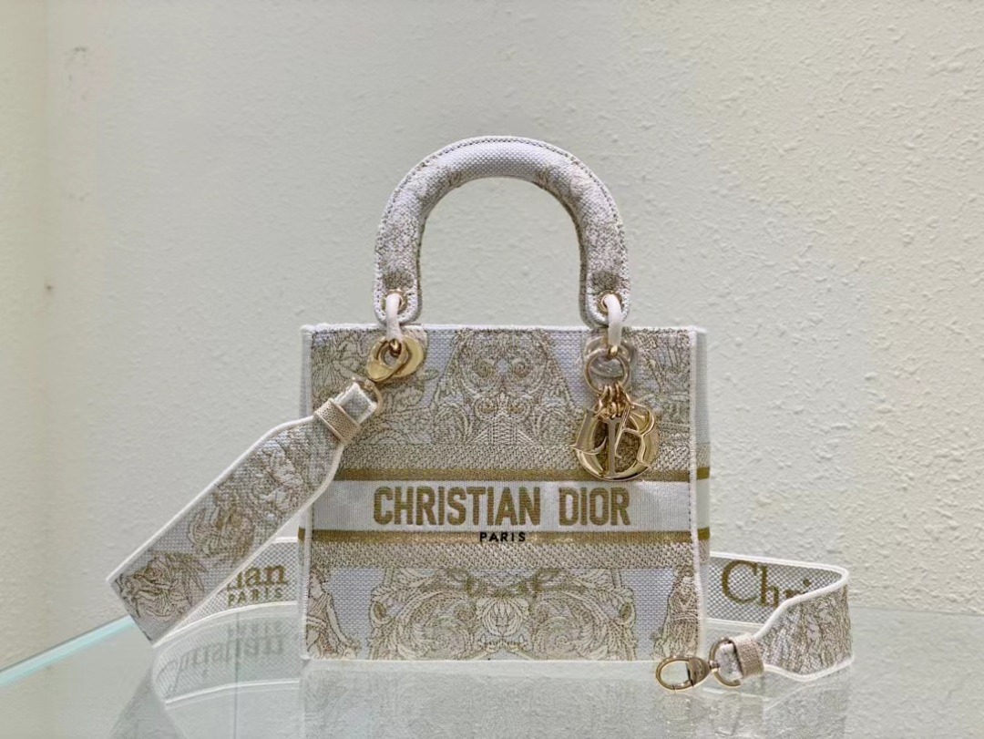 Christian Dior Medium Lady D-Lite Bag, Beige, For Women Women’s Handbags, Crossbody Bags, 24cm CD