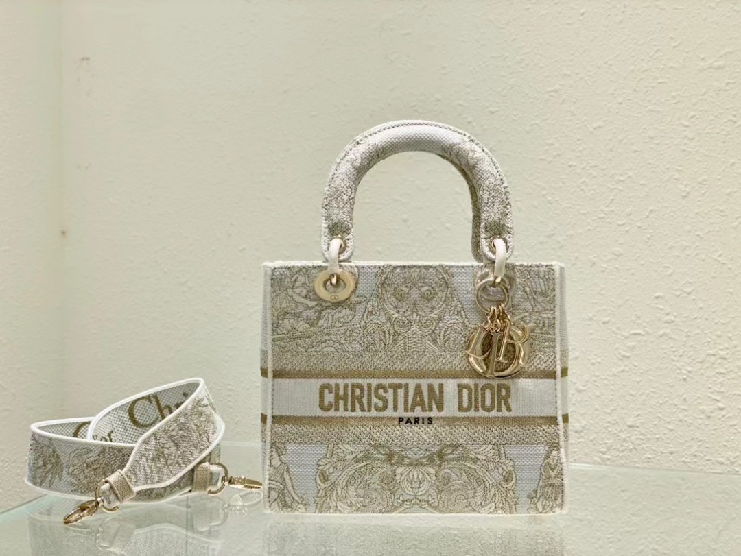 Christian Dior Medium Lady D-Lite Bag, Beige, For Women Women’s Handbags, Crossbody Bags, 24cm CD