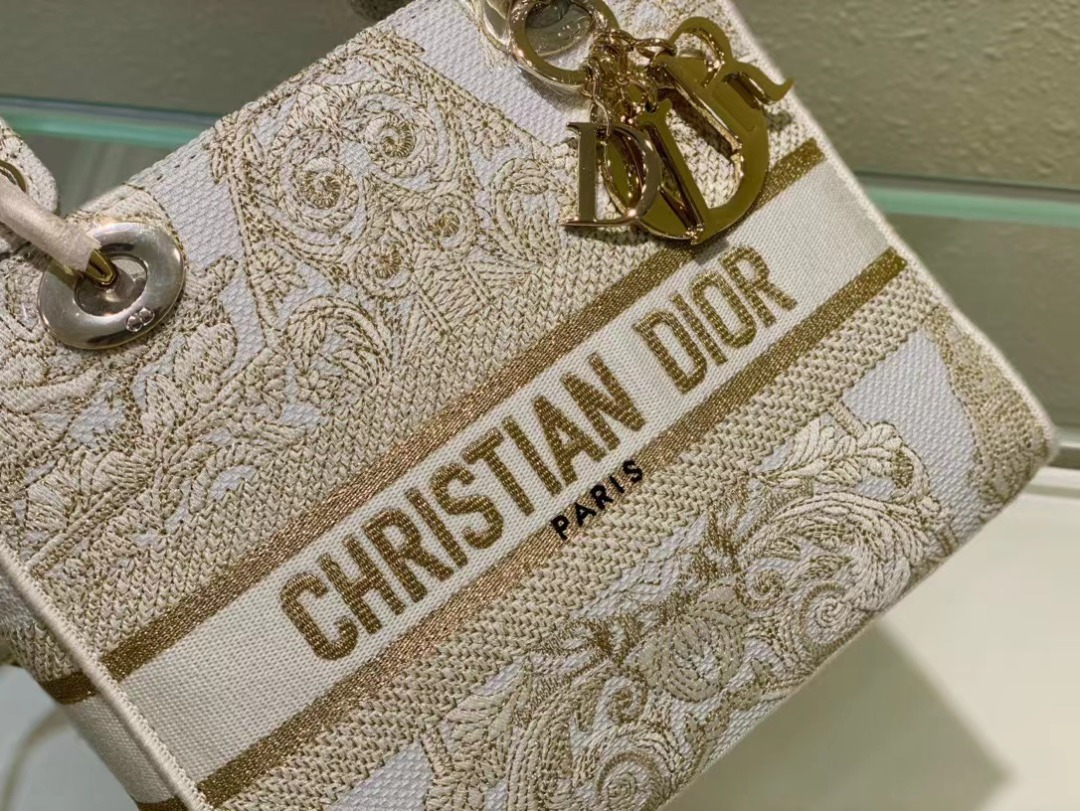 Christian Dior Medium Lady D-Lite Bag, Beige, For Women Women’s Handbags, Crossbody Bags, 24cm CD