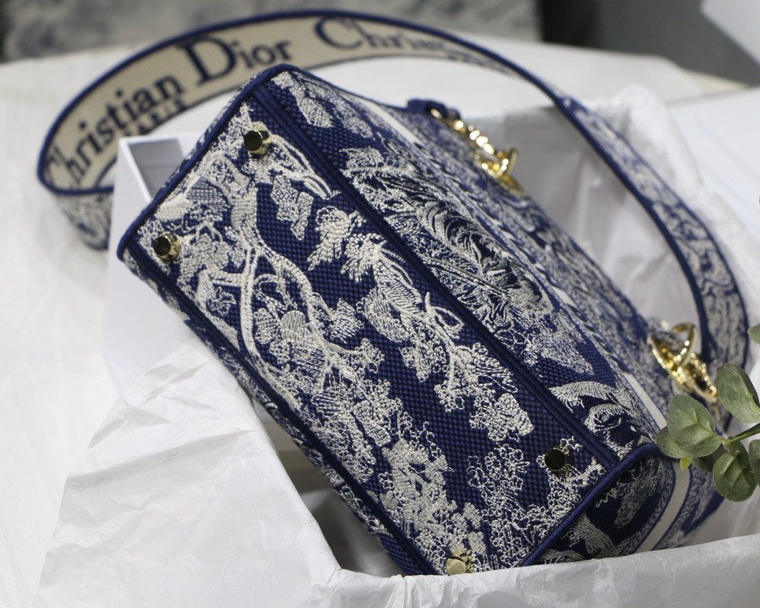 Christian Dior Medium Lady D-Lite Bag Blue, For Women, Women’s Handbags 24cm/9.5in CDORGO_