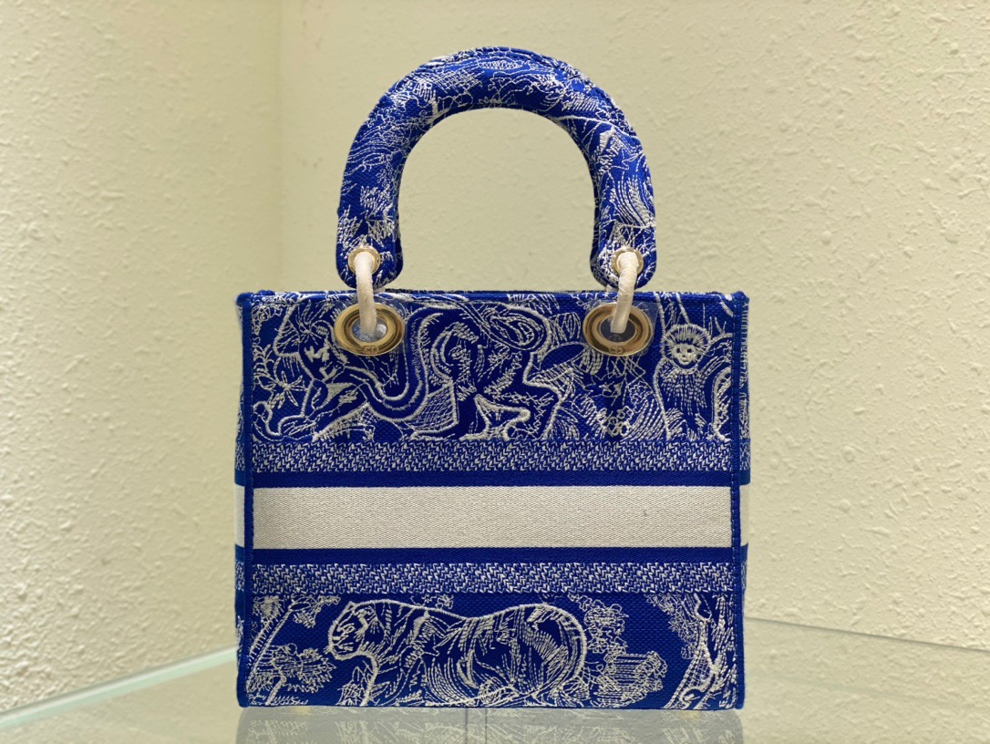 Christian Dior Medium Lady D-Lite Bag Blue, For Women, Women’s Handbags 24cm/9.5in CDOROC_
