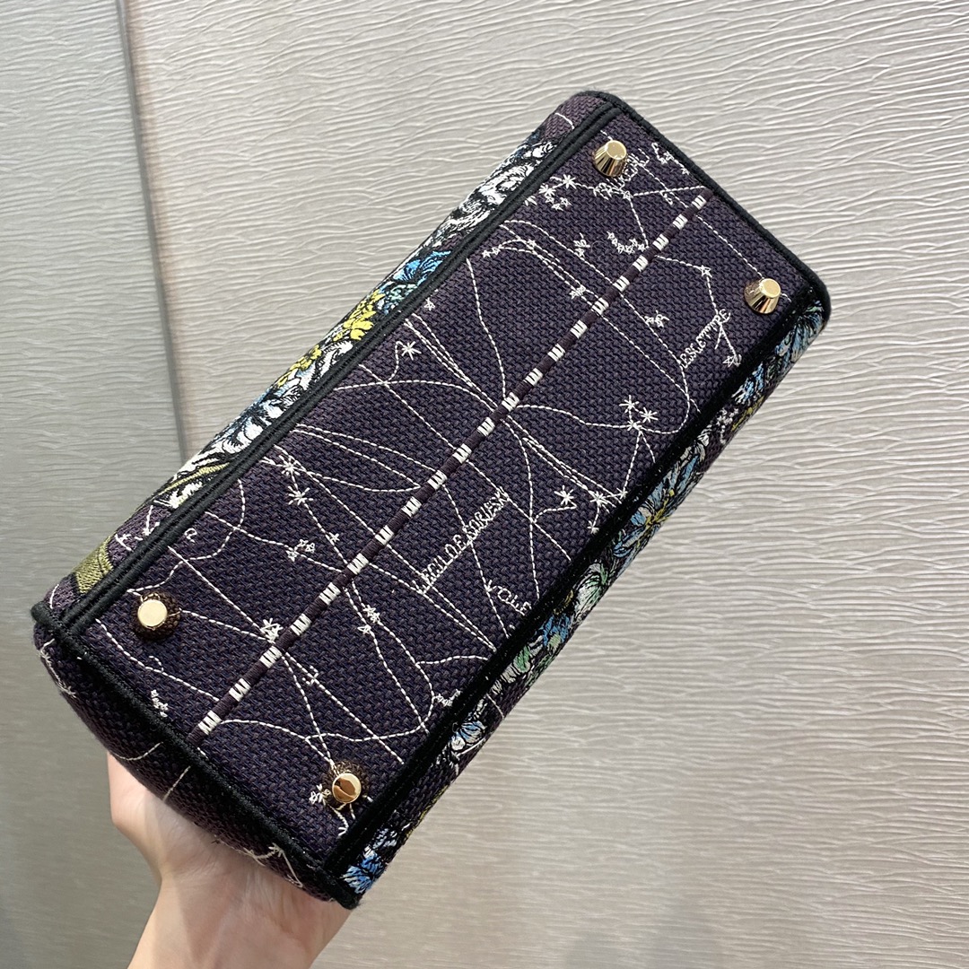 Christian Dior Medium Lady D-Lite Bag Dior Constellation Embroidery, Blue, For Women Women’s Handbags, Crossbody Bags, 24cm CDORHP_