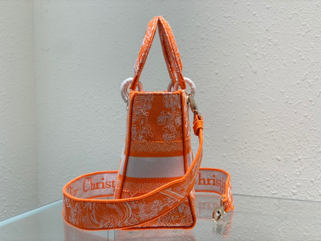 Christian Dior Medium Lady D-Lite Bag Orange, For Women, Women’s Handbags 24cm/9.5in CDOROC_