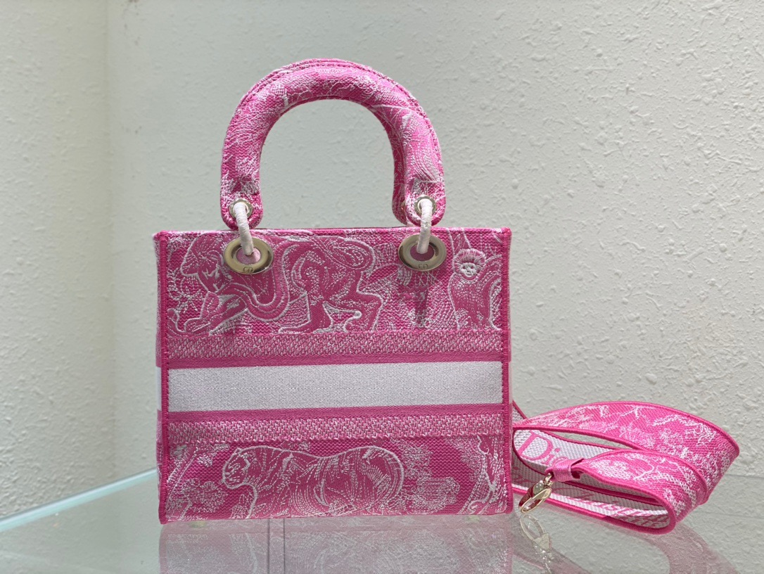 Christian Dior Medium Lady D-Lite Bag Pink, For Women, Women’s Handbags 24cm/9.5in CDOROC_
