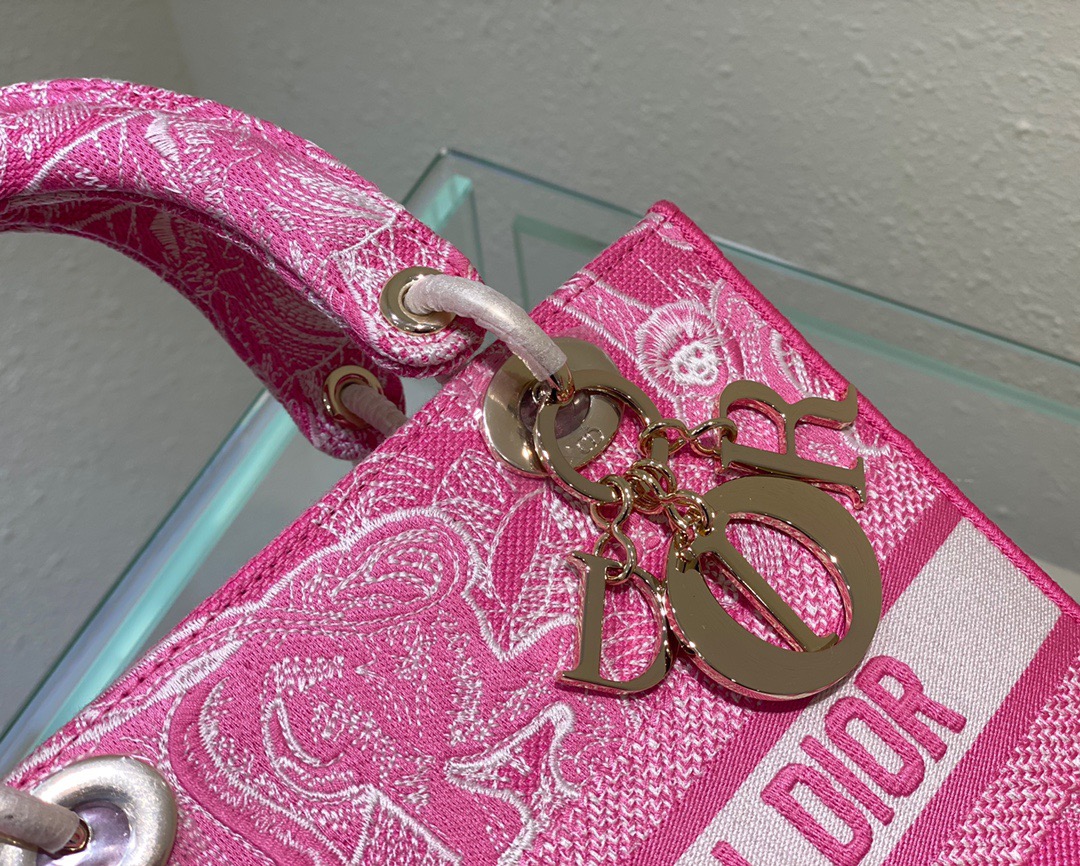Christian Dior Medium Lady D-Lite Bag Pink, For Women, Women’s Handbags 24cm/9.5in CDOROC_