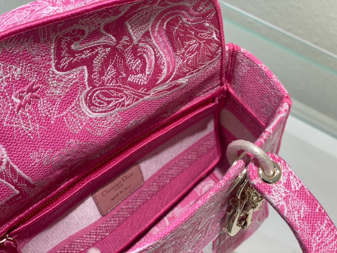 Christian Dior Medium Lady D-Lite Bag Pink, For Women, Women’s Handbags 24cm/9.5in CDOROC_