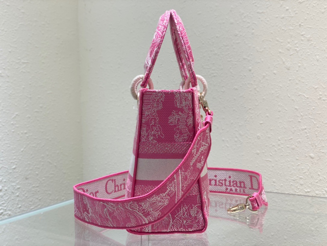 Christian Dior Medium Lady D-Lite Bag Pink, For Women, Women’s Handbags 24cm/9.5in CDOROC_