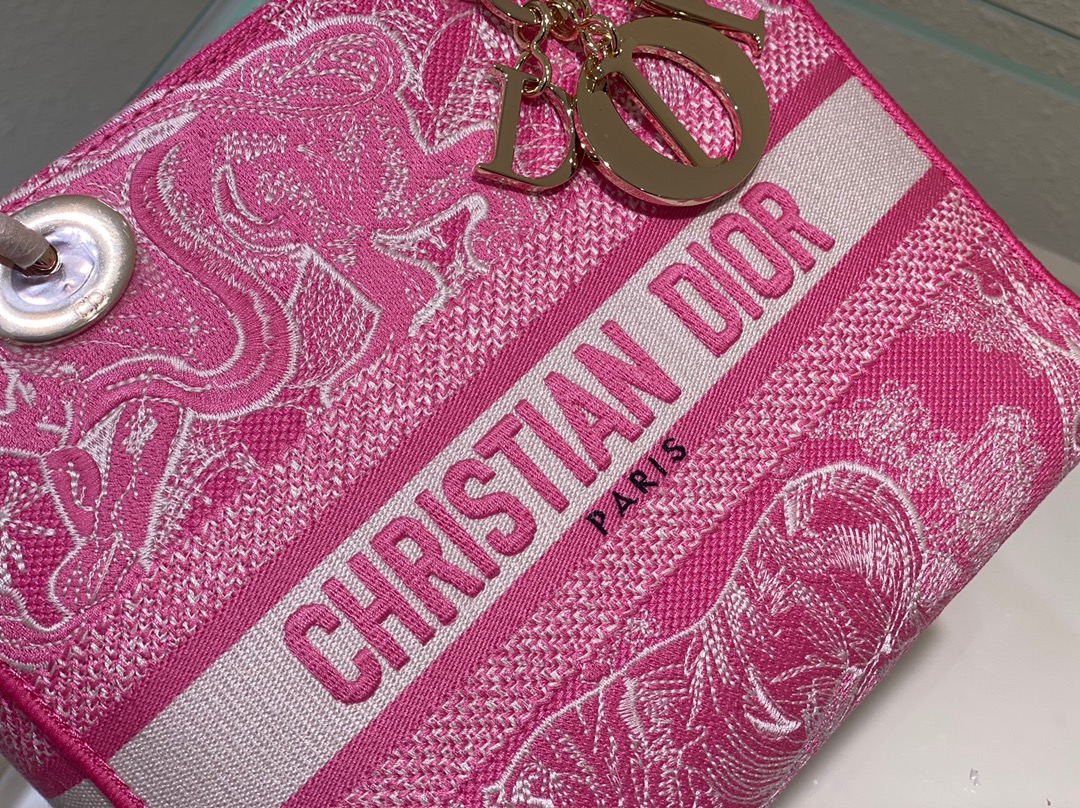 Christian Dior Medium Lady D-Lite Bag Pink, For Women, Women’s Handbags 24cm/9.5in CDOROC_