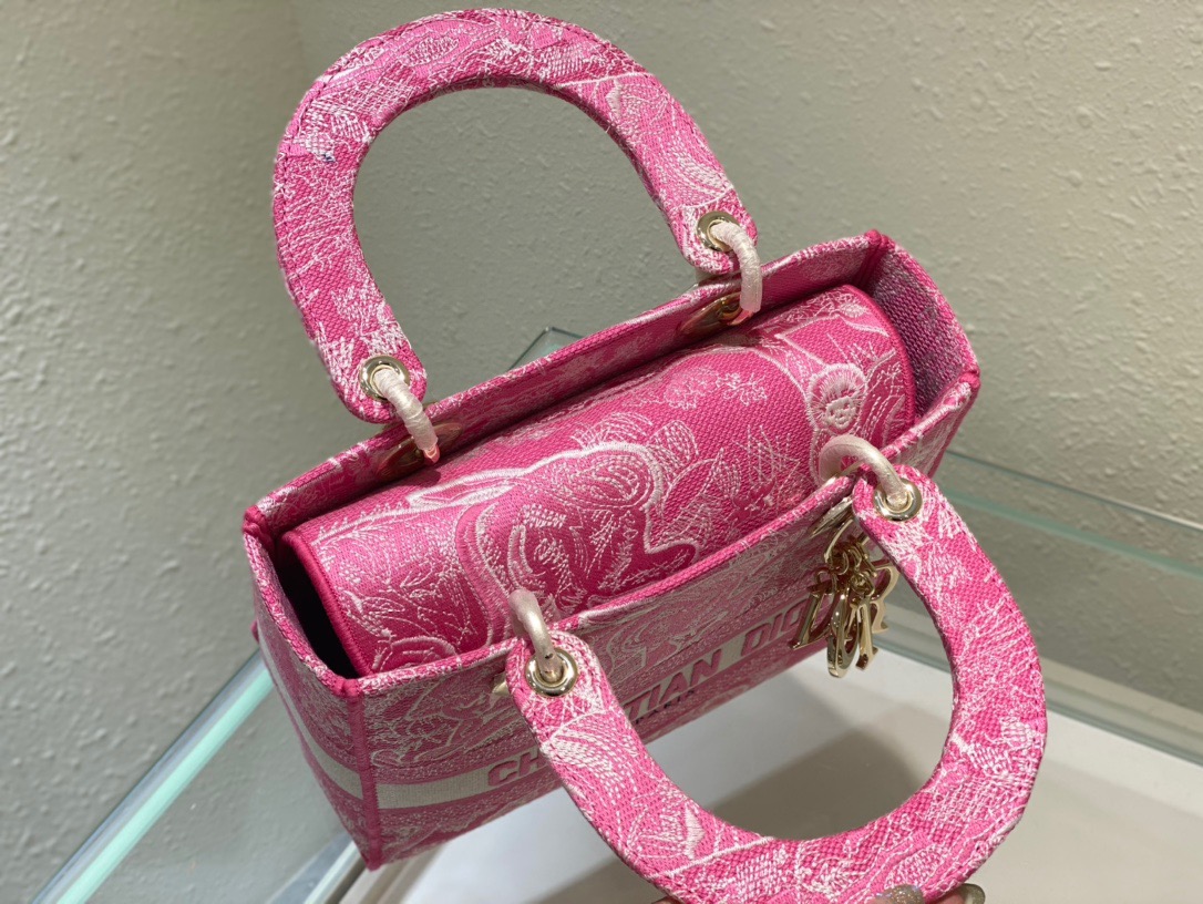 Christian Dior Medium Lady D-Lite Bag Pink, For Women, Women’s Handbags 24cm/9.5in CDOROC_