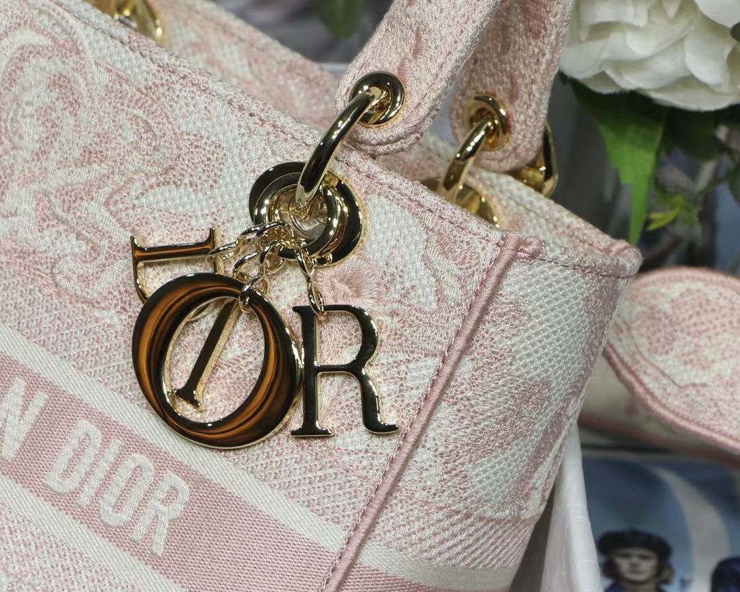 Christian Dior Medium Lady D-Lite Bag Pink, For Women, Women’s Handbags 24cm/9.5in CDOTDT_