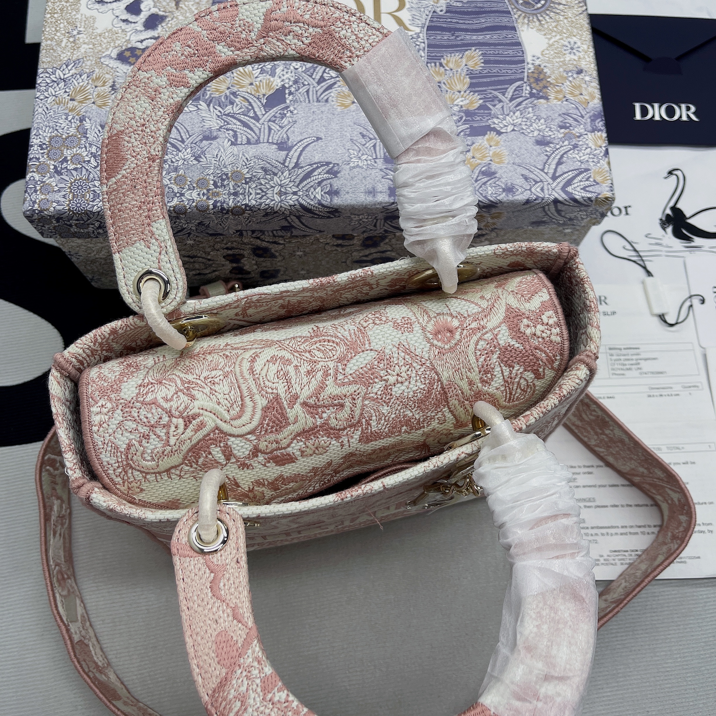 Christian Dior Medium Lady D-Lite Bag Pink, For Women, Women’s Handbags 24cm/9.5in CDOTDT_