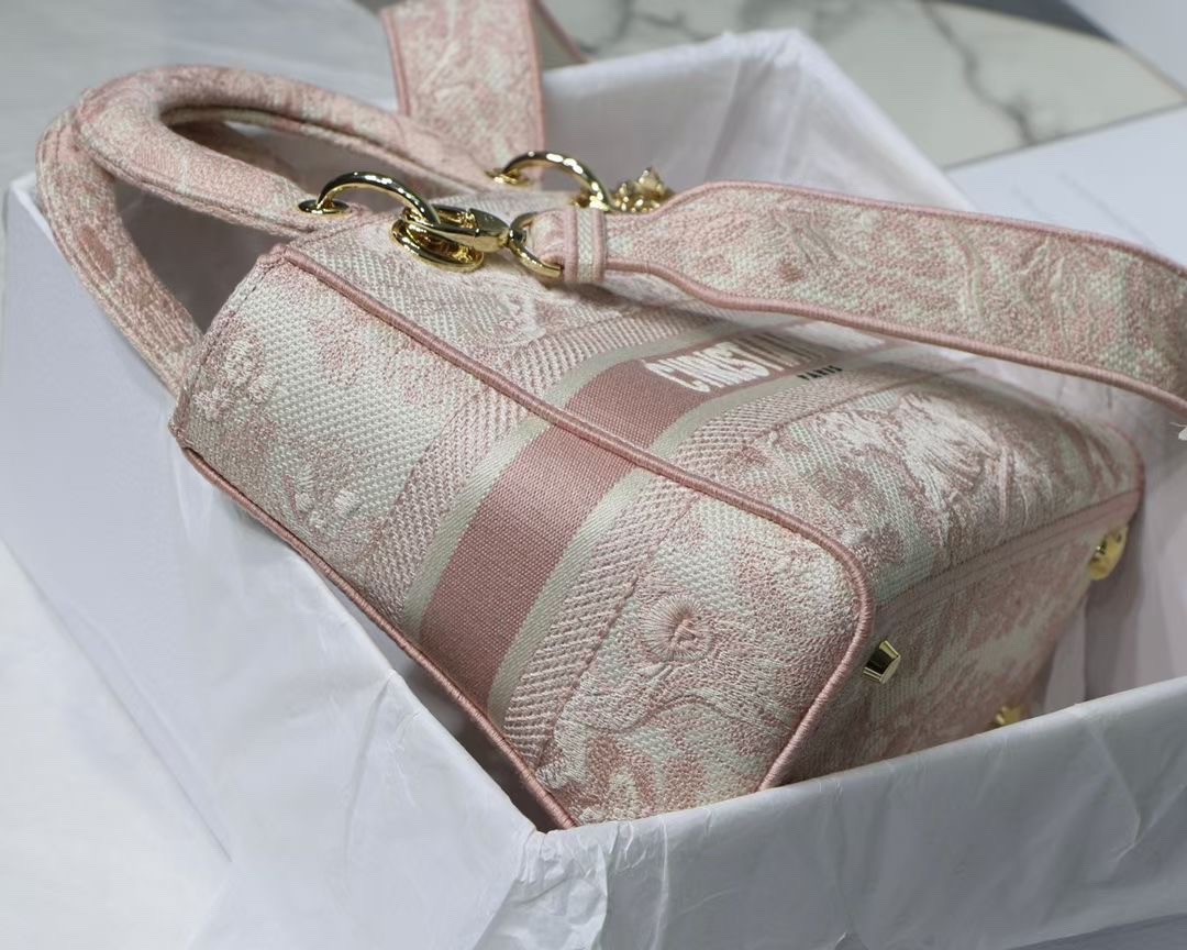 Christian Dior Medium Lady D-Lite Bag Pink, For Women, Women’s Handbags 24cm/9.5in CDOTDT_