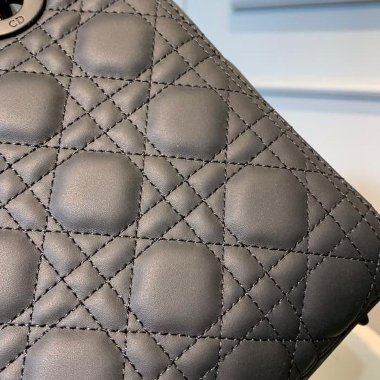 Christian Dior Medium Lady Dior Bag Matte Hardware Black Ultramatte For Women 9.5in/24cm CDSLOI_