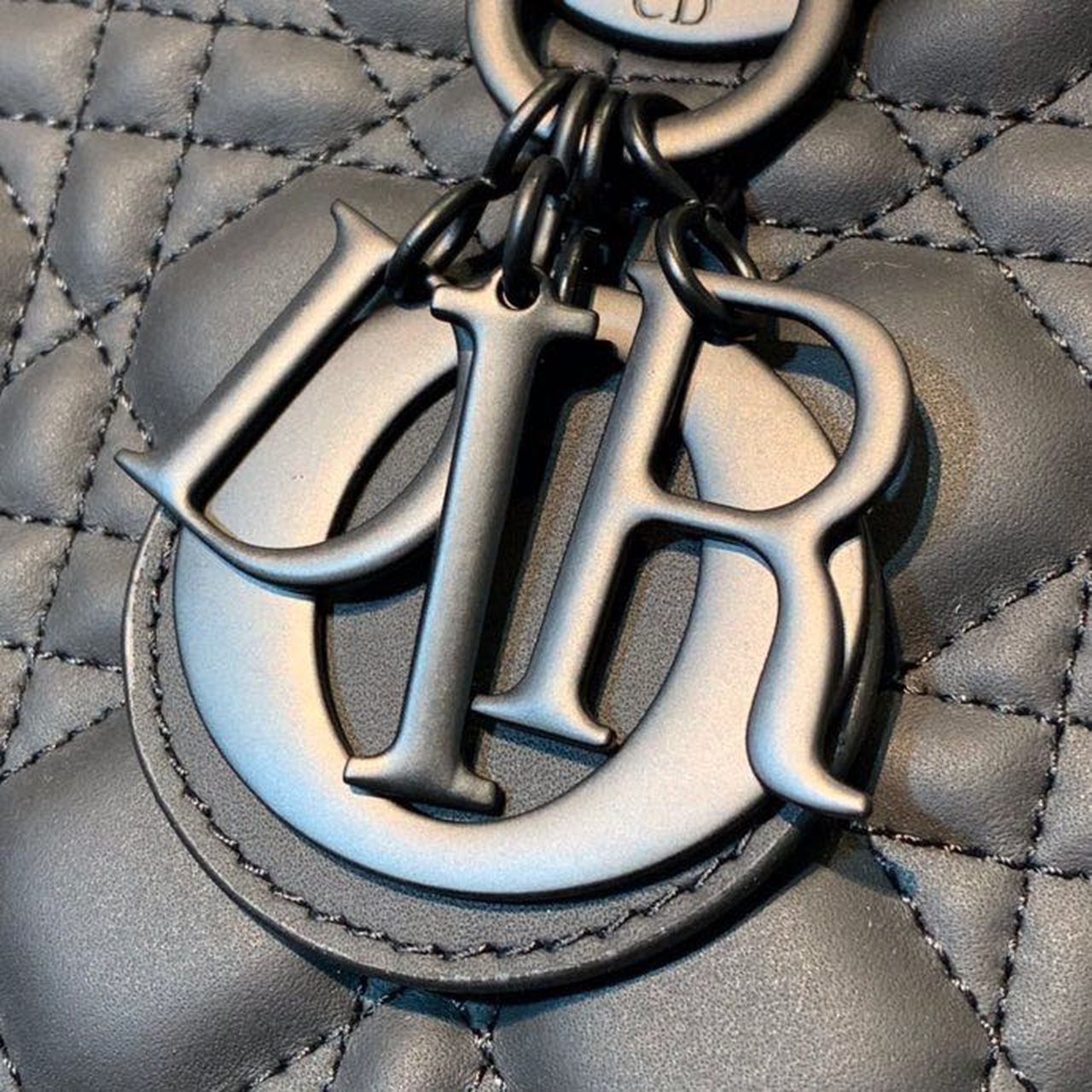 Christian Dior Medium Lady Dior Bag Matte Hardware Black Ultramatte For Women 9.5in/24cm CDSLOI_