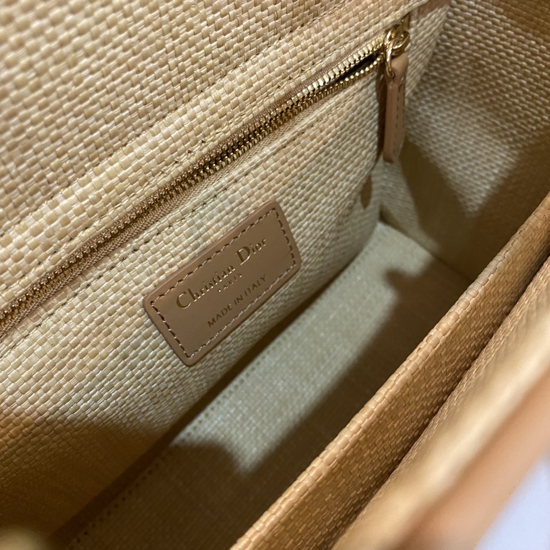 Christian Dior Medium Lady Dior Bag Natural Cannage Raffia, Brown, For Women Women’s Handbags, 24cm CDOMBD_