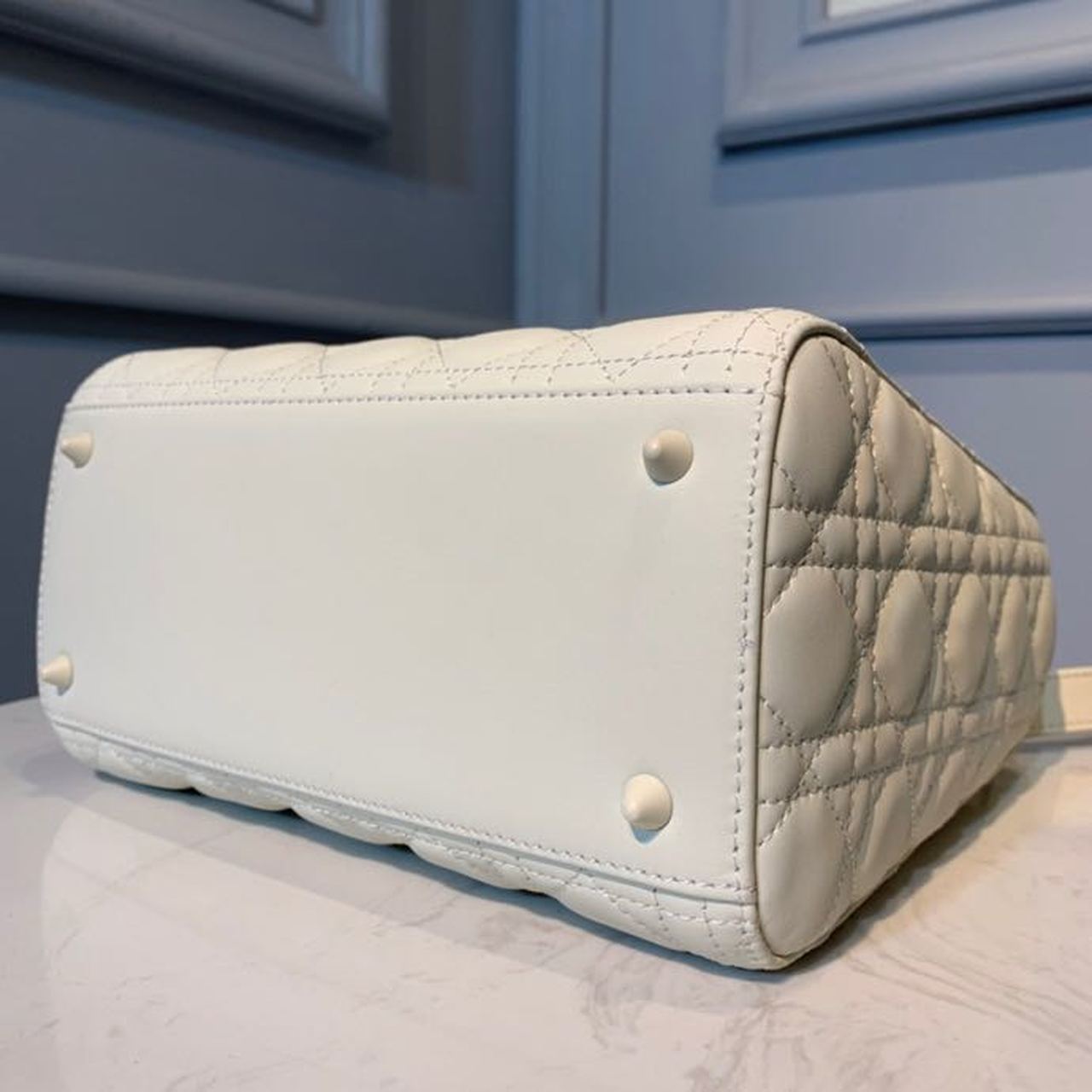 Christian Dior Medium Lady Dior Bag White For Women 9.5in/24cm CD