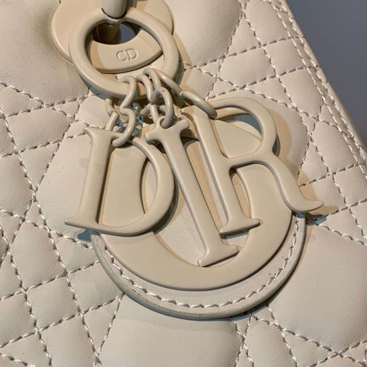 Christian Dior Medium Lady Dior Bag White For Women 9.5in/24cm CD