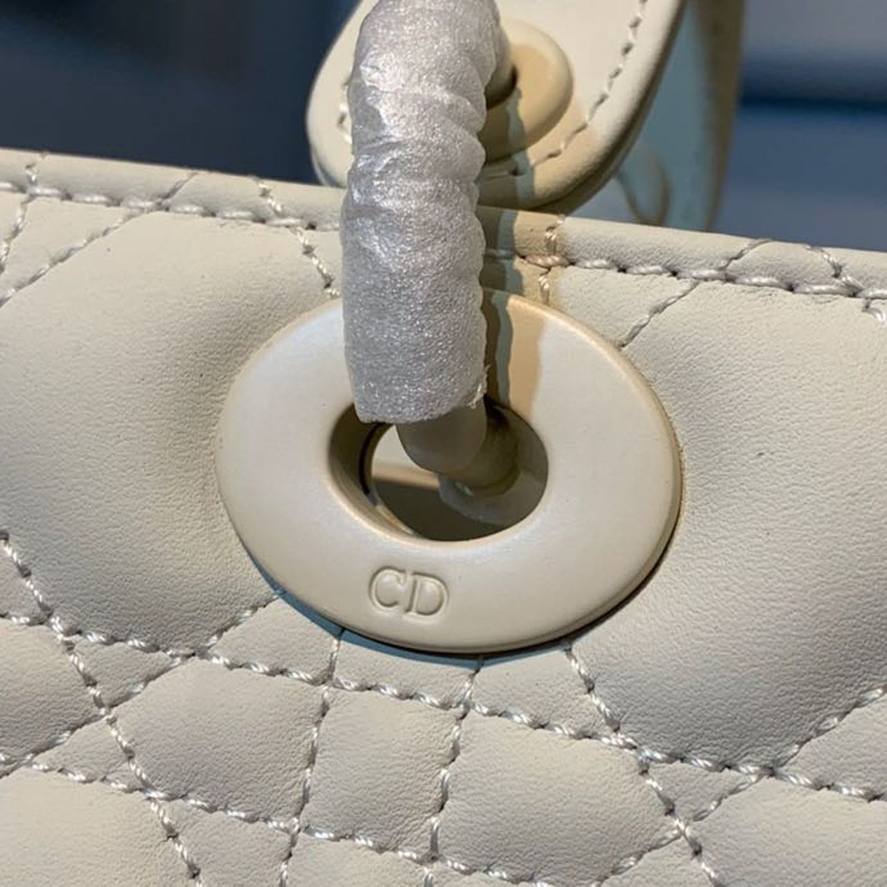 Christian Dior Medium Lady Dior Bag White For Women 9.5in/24cm CD
