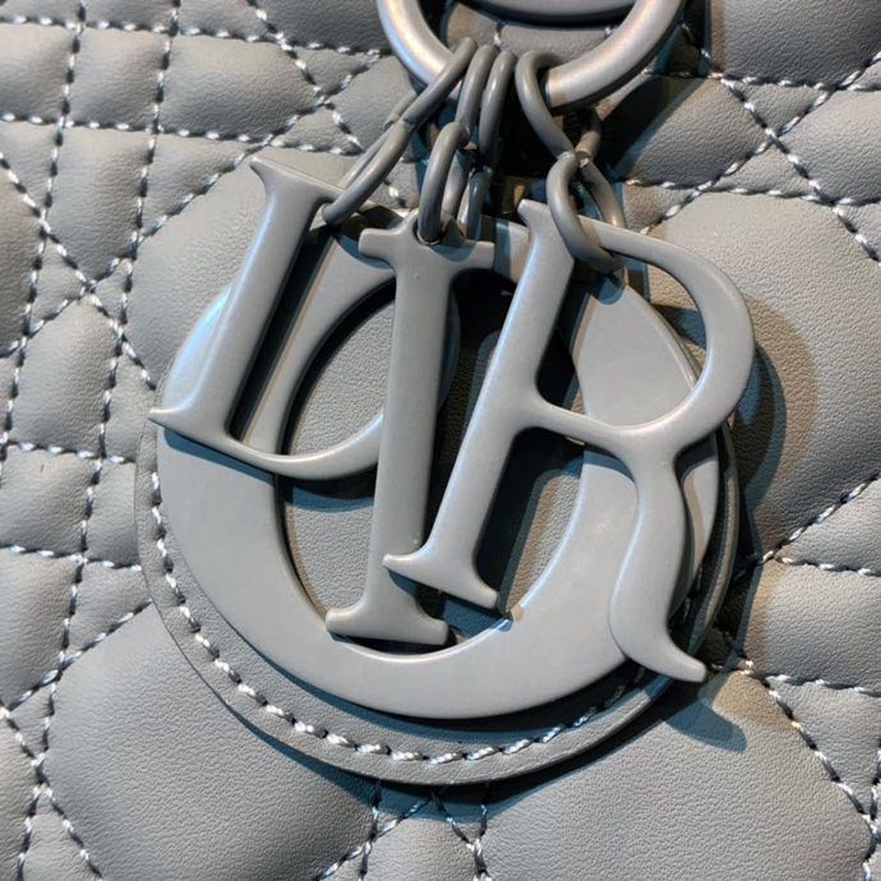 Christian Dior Medium Ultramatte Lady Dior Bag Grey For Women 9.5in/24cm CDILOI_M41G