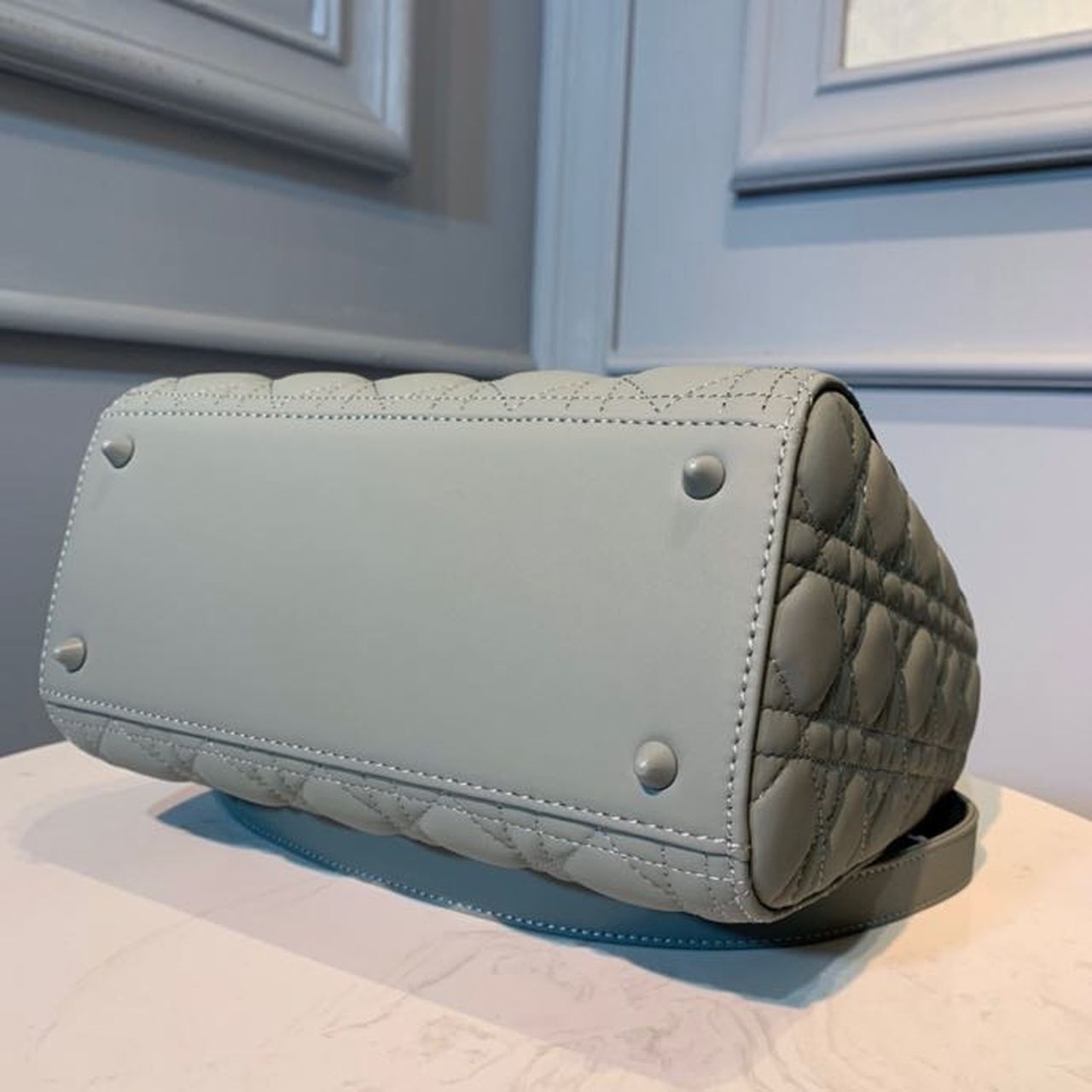 Christian Dior Medium Ultramatte Lady Dior Bag Grey For Women 9.5in/24cm CDILOI_M41G