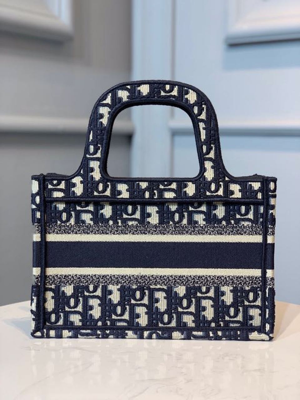 Christian Dior Mini Dior Book Tote Bag Blue By Maria Grazia Chiuri For Women 9in/23cm CDZRIW_