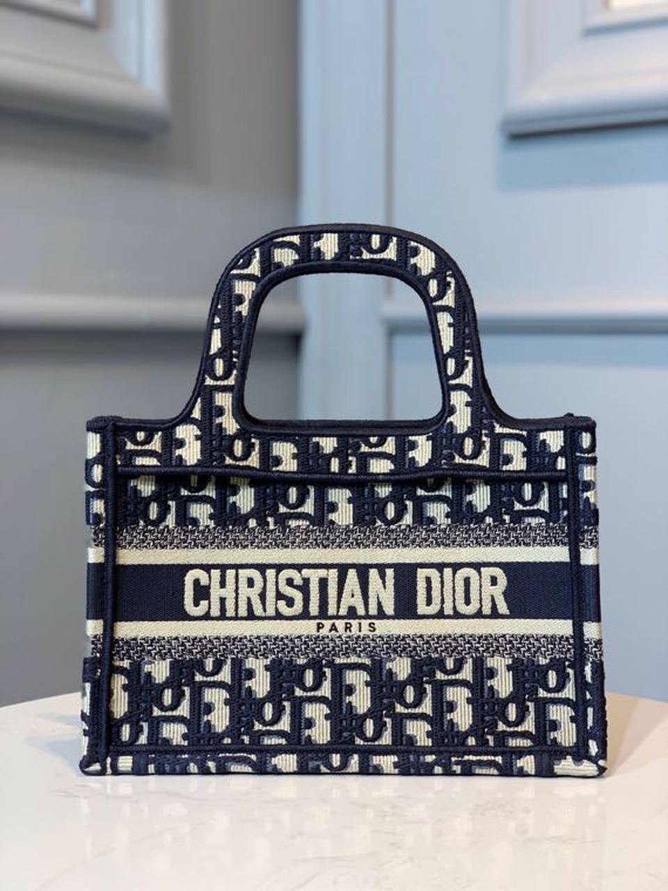 Christian Dior Mini Dior Book Tote Bag Blue By Maria Grazia Chiuri For Women 9in/23cm CDZRIW_