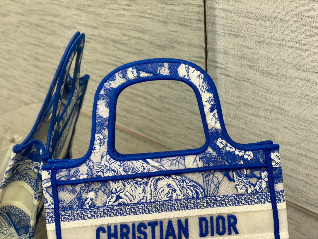 Christian Dior Mini Dior Book Tote Blue, For Women Women’s Handbags 9in/23cm CD