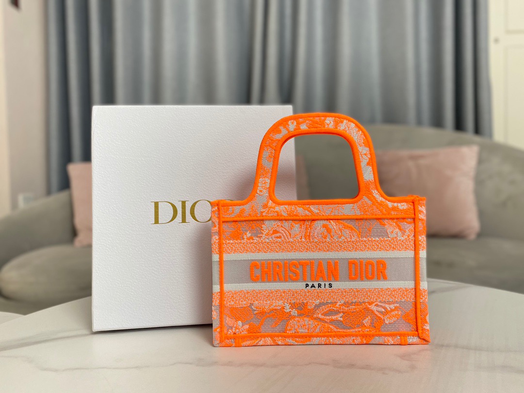 Christian Dior Mini Dior Book Tote Orange For Women, Women’s Handbags 9in/23cm CDZRVJ_