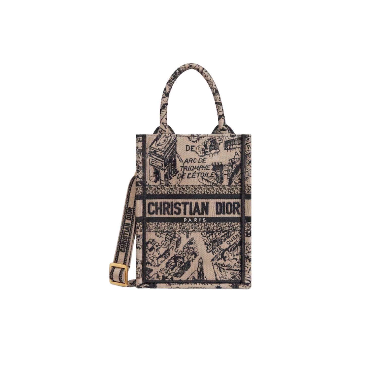 Christian Dior Mini Dior Book Tote Phone Bag Beige And Black For WomenCOMP_M918- 7 Inches/ 18 Cm