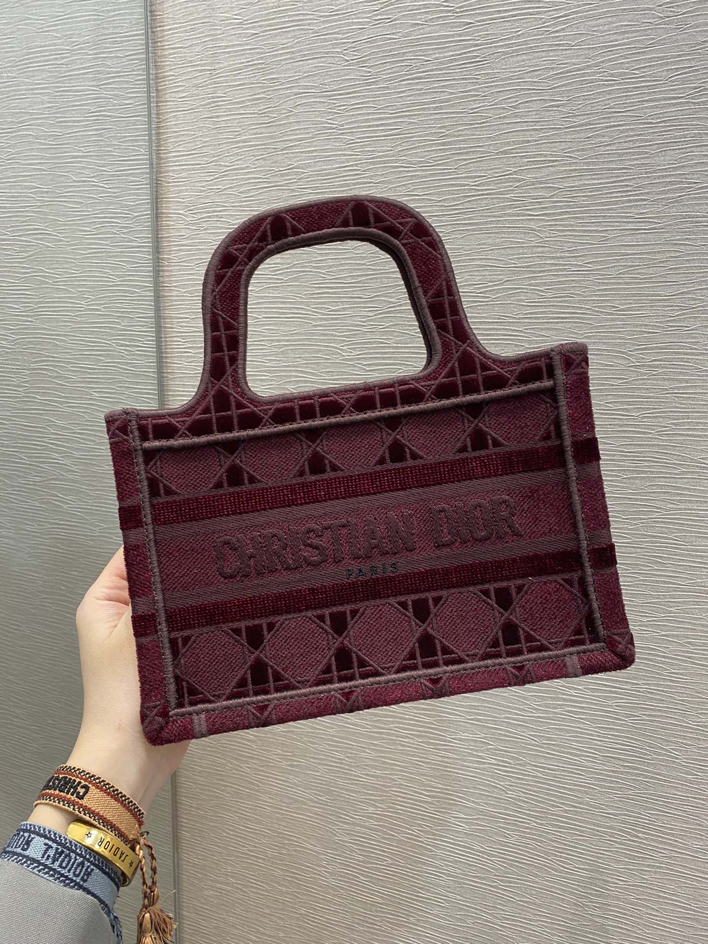 Christian Dior Mini Dior Book Tote Red Embroidery Red For Women Women’s Handbag 9in/23cm CD