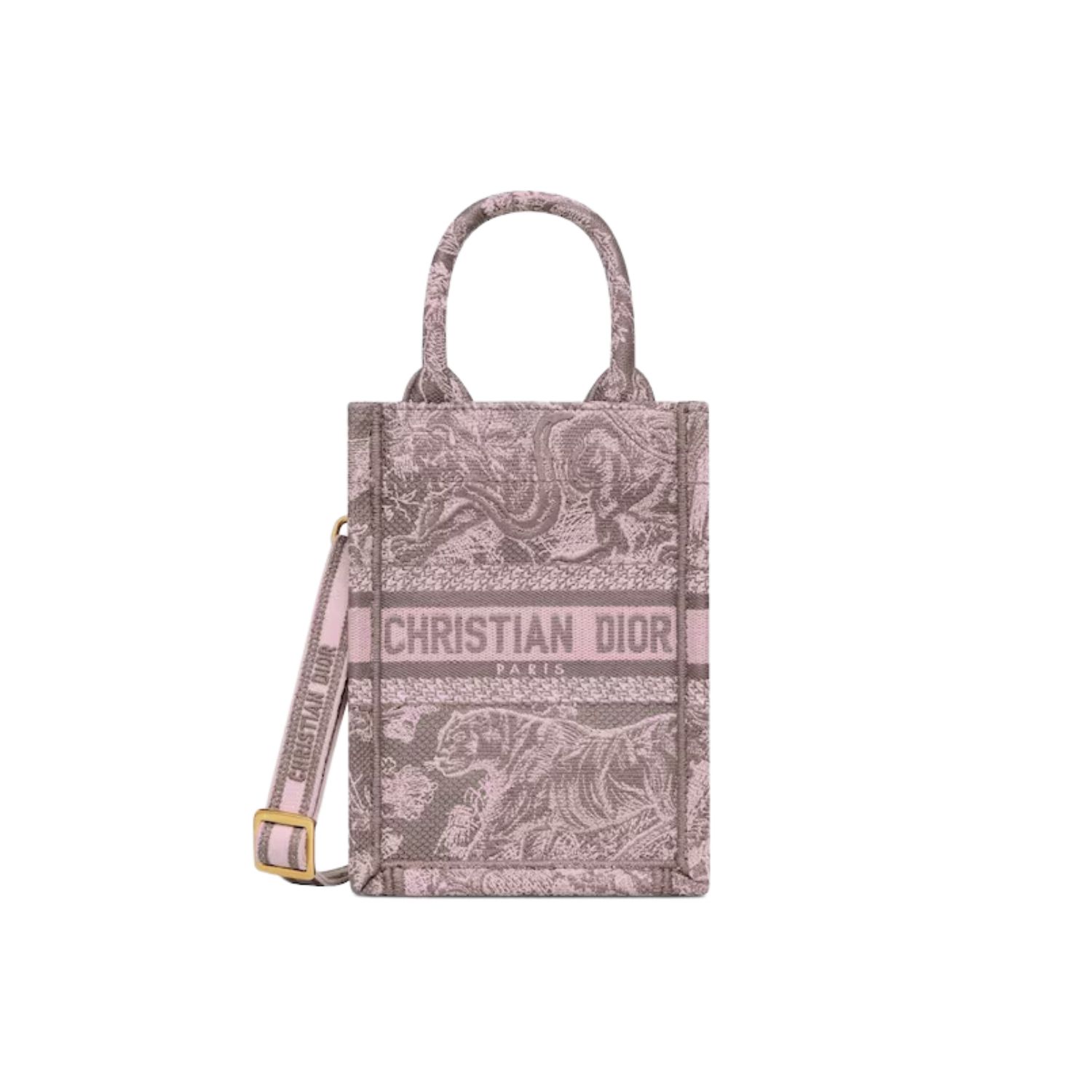 Christian Dior Mini Dioriviera Dior Book Tote Phone Bag Gray And Pink For WomenCRGO_M89E- 7 Inches/ 18 Cm