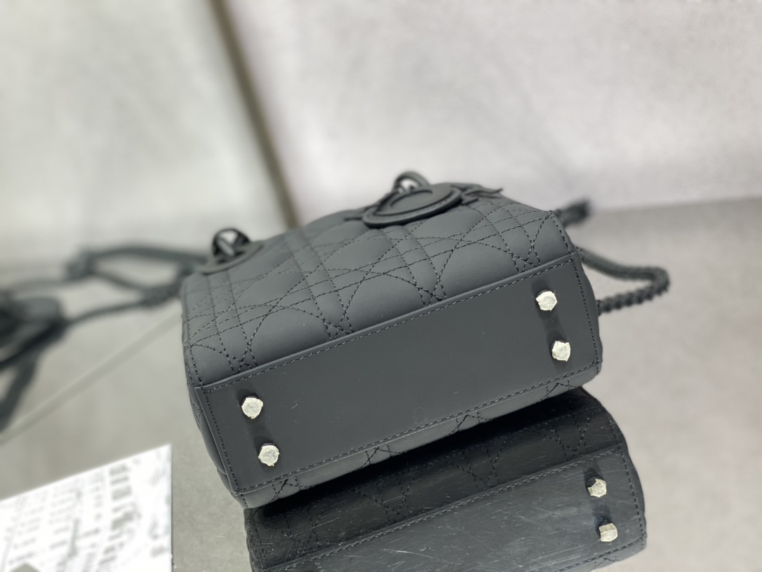 Christian Dior Mini Lady Dior Bag Black/Jade Green/White/Beige For Women 6.5in/17cm