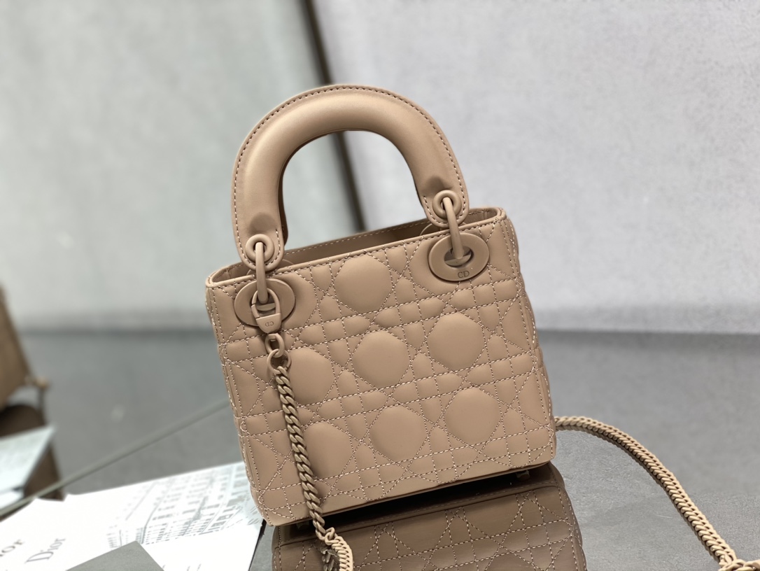 Christian Dior Mini Lady Dior Bag Black/Jade Green/White/Beige For Women 6.5in/17cm