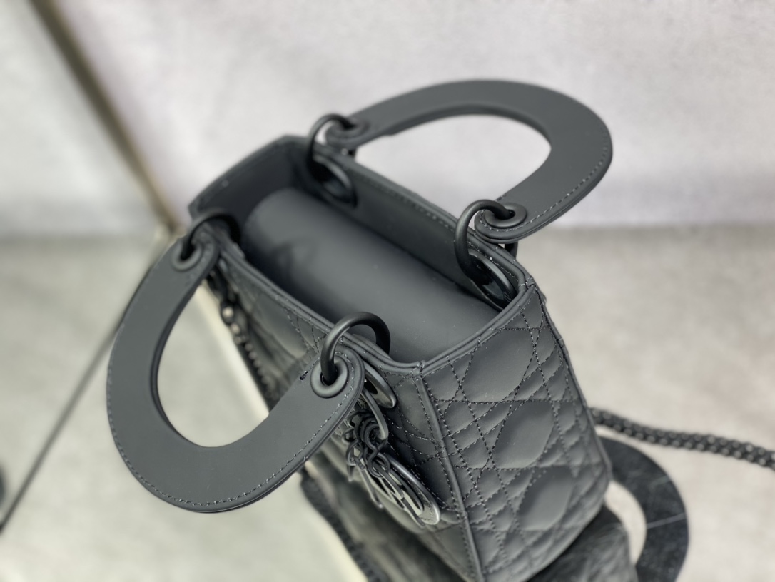 Christian Dior Mini Lady Dior Bag Black/Jade Green/White/Beige For Women 6.5in/17cm