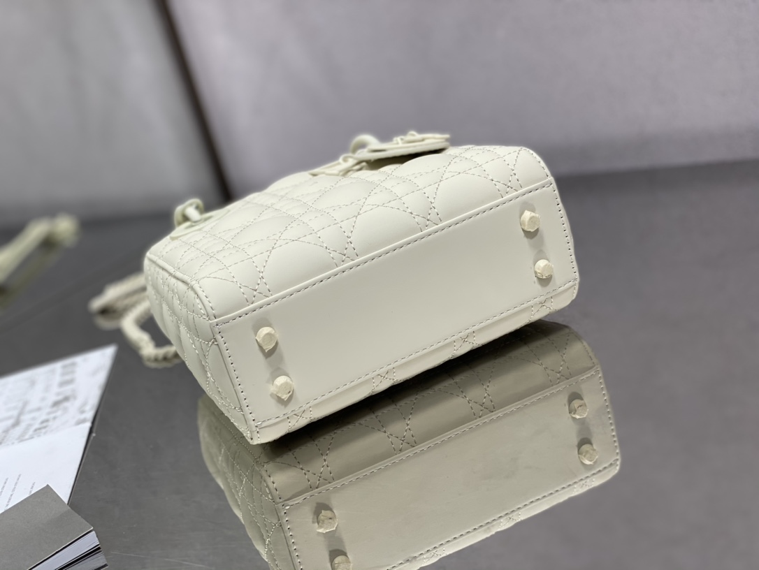 Christian Dior Mini Lady Dior Bag Black/Jade Green/White/Beige For Women 6.5in/17cm