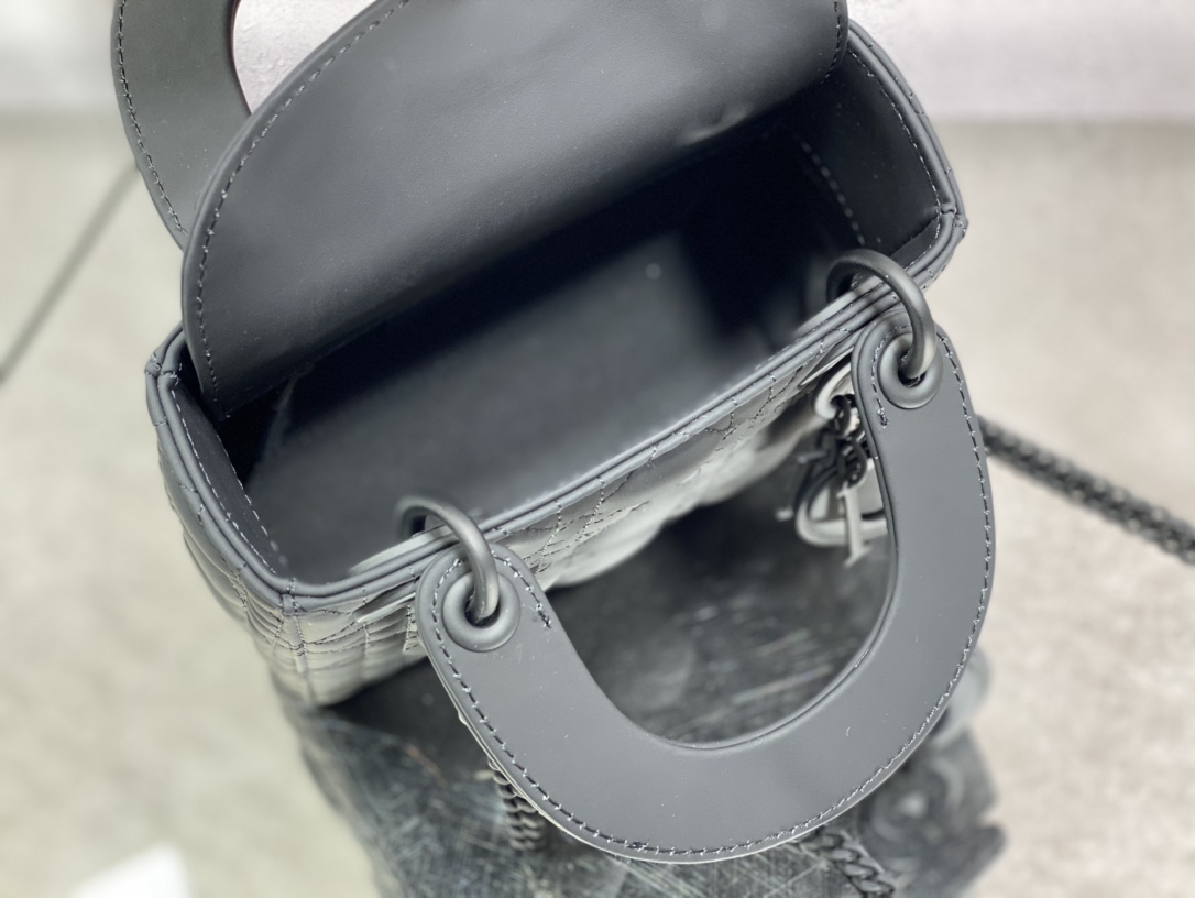 Christian Dior Mini Lady Dior Bag Black/Jade Green/White/Beige For Women 6.5in/17cm