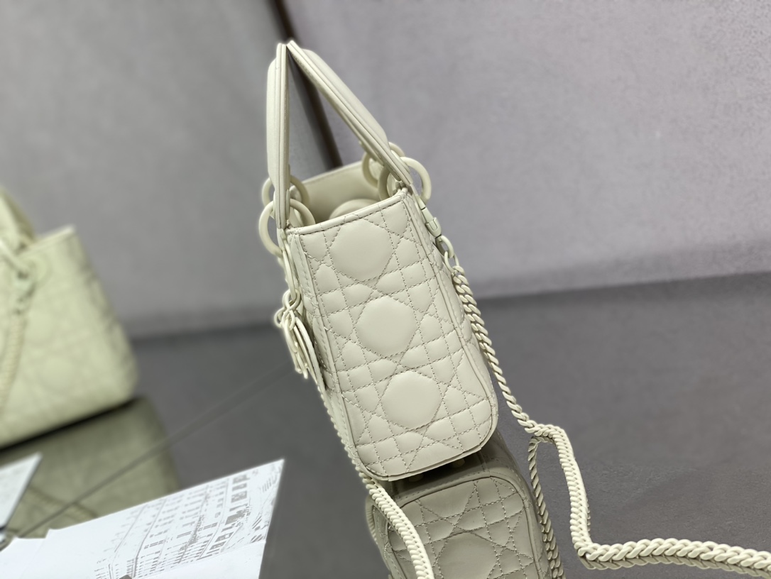 Christian Dior Mini Lady Dior Bag Black/Jade Green/White/Beige For Women 6.5in/17cm