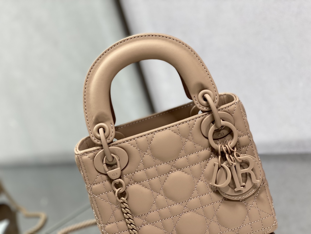 Christian Dior Mini Lady Dior Bag Black/Jade Green/White/Beige For Women 6.5in/17cm