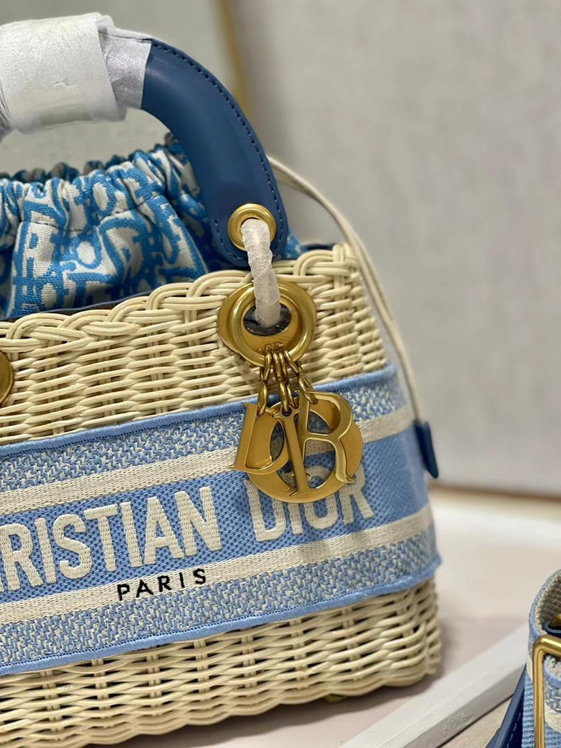 Christian Dior Mini Lady Dior Bag Blue, For Women, Women’s Handbags 17cm/6.5in CDOMVD_