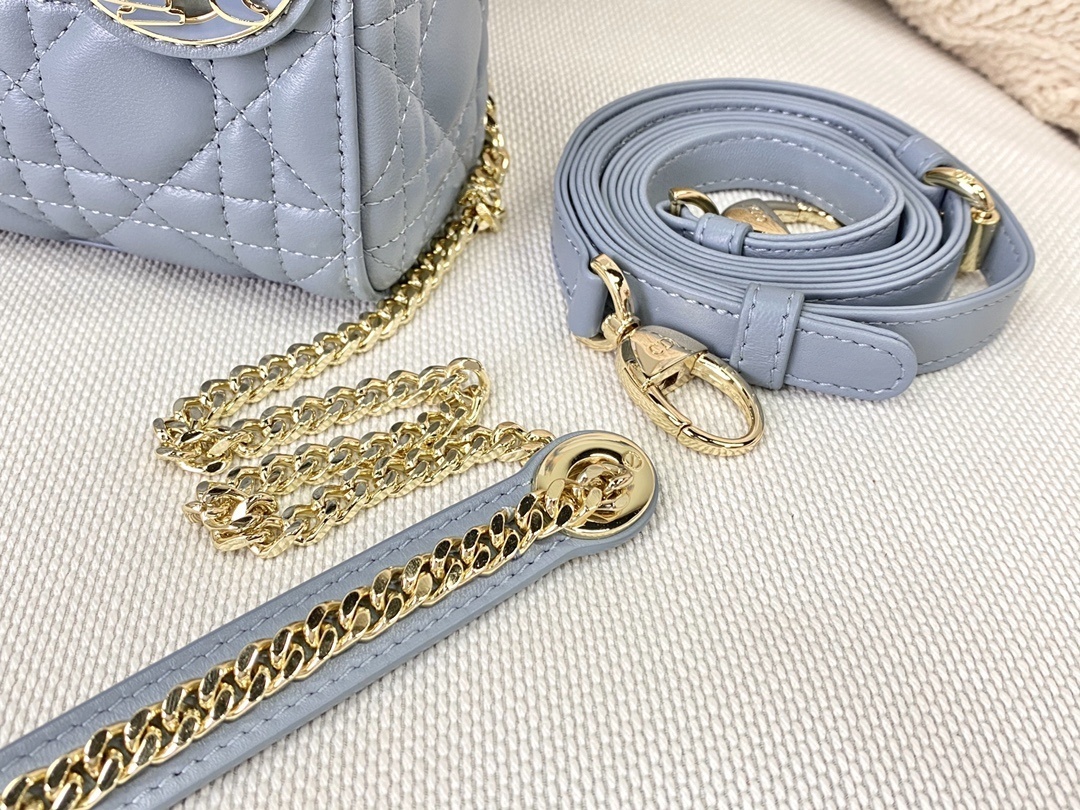 Christian Dior Mini Lady Dior Bag Blue For Women 6.5in/17cm CDSLOI