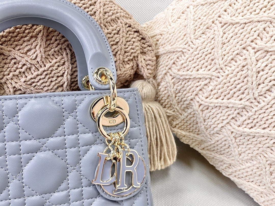 Christian Dior Mini Lady Dior Bag Blue For Women 6.5in/17cm CDSLOI