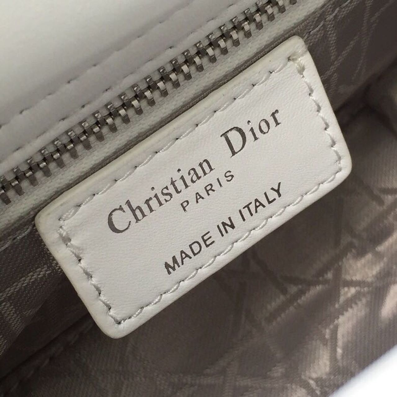 Christian Dior Mini Lady Dior Bag White Chain Silver Hardware For Women 17cm/6.5in CD