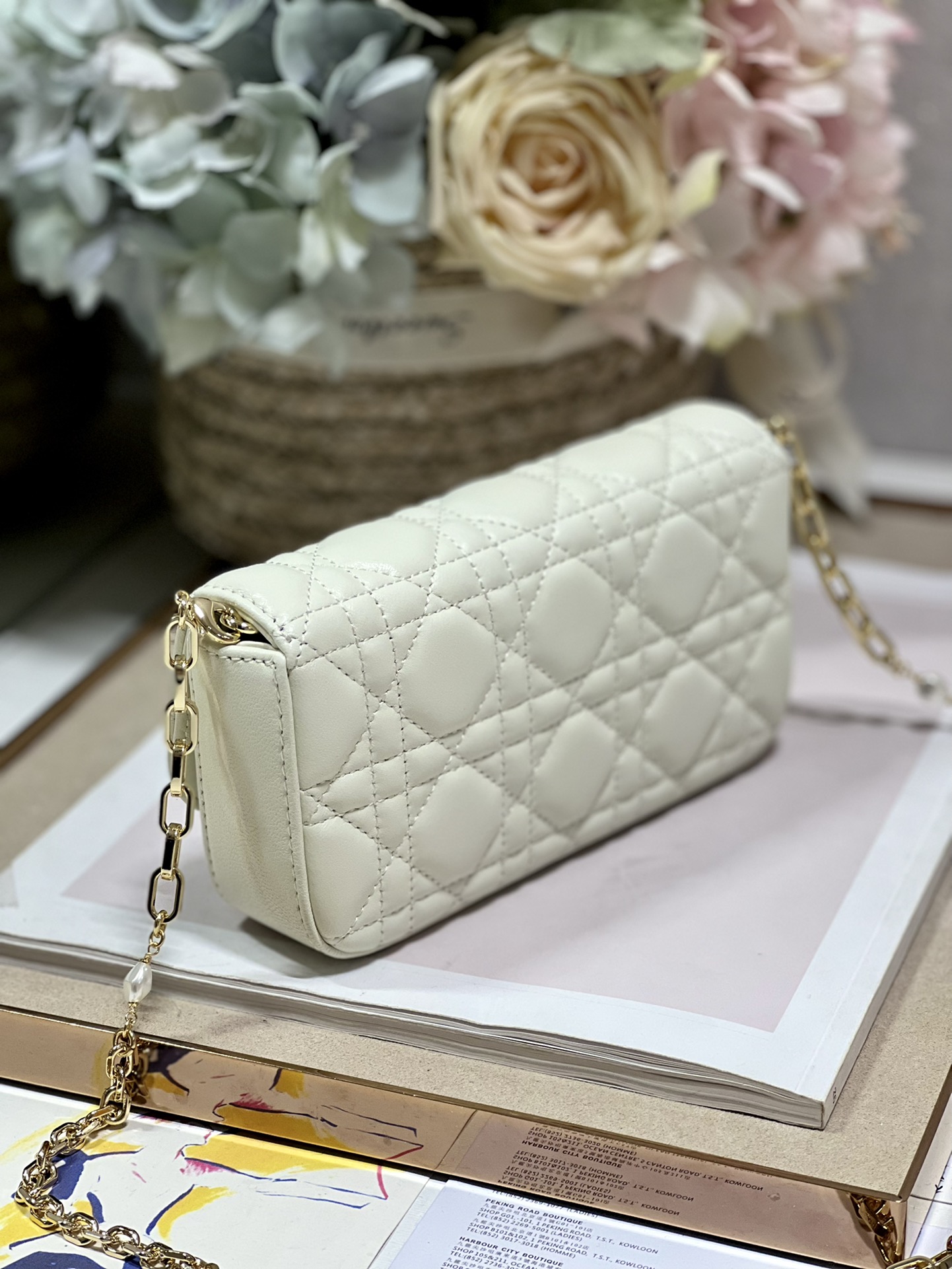 Christian Dior Mini Miss Dior Bag White/ Black/ Blue/ Light Purple For Women 7 in/18.cm