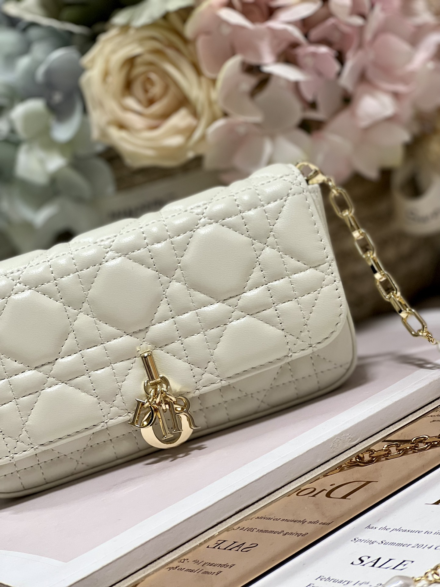Christian Dior Mini Miss Dior Bag White/ Black/ Blue/ Light Purple For Women 7 in/18.cm