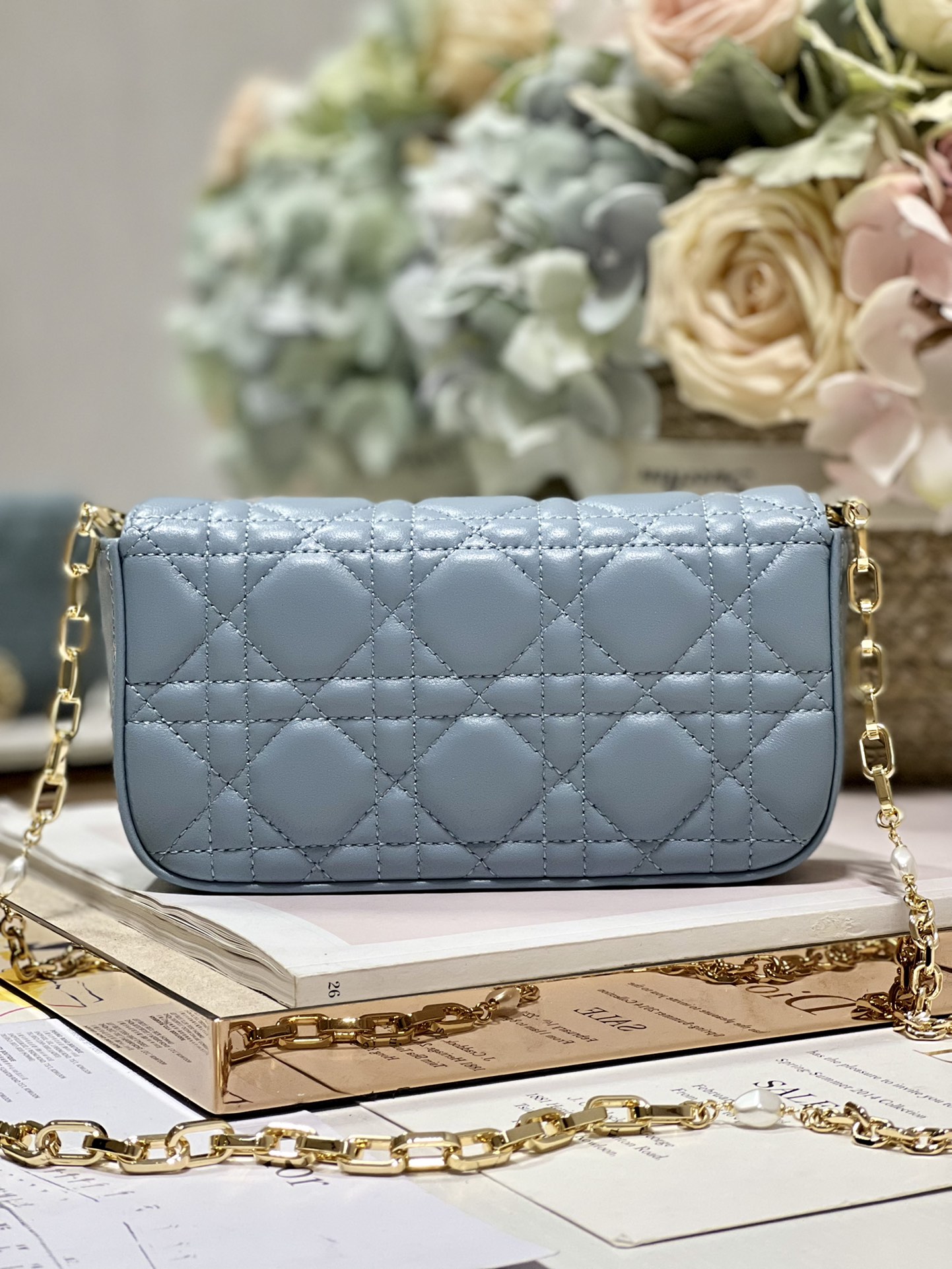 Christian Dior Mini Miss Dior Bag White/ Black/ Blue/ Light Purple For Women 7 in/18.cm