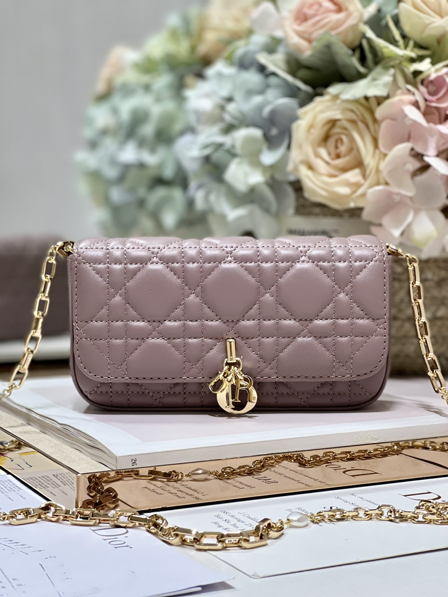 Christian Dior Mini Miss Dior Bag White/ Black/ Blue/ Light Purple For Women 7 in/18.cm